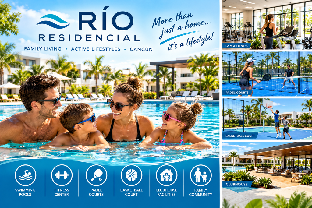 RIO RESIDENCIAL FAMILY LIVING, ACTIVE LIFESTYLES CANCUN CANMEX GROUP MORE THAN JUST A HOME. IT'S A LIFESTYLE.