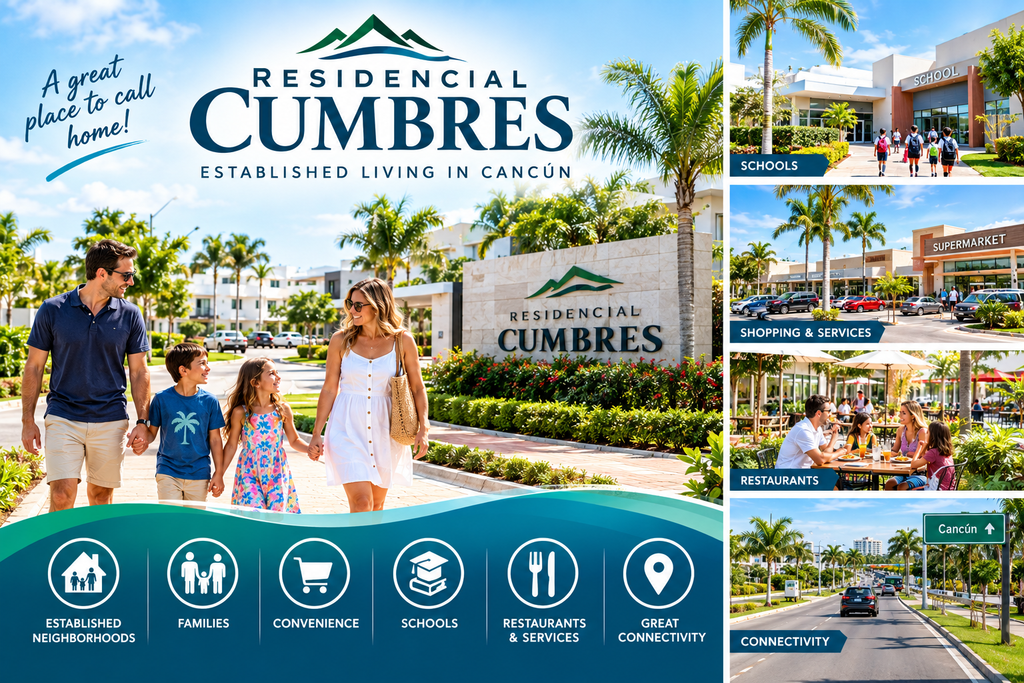 RESIDENCIAL CUMBRES ESTABLISHED LIVING IN CANCUN CANMEX GROUP. A GREAT PLACE TO CALL HOME